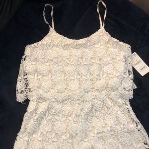Zara White Lace Jumpsuit